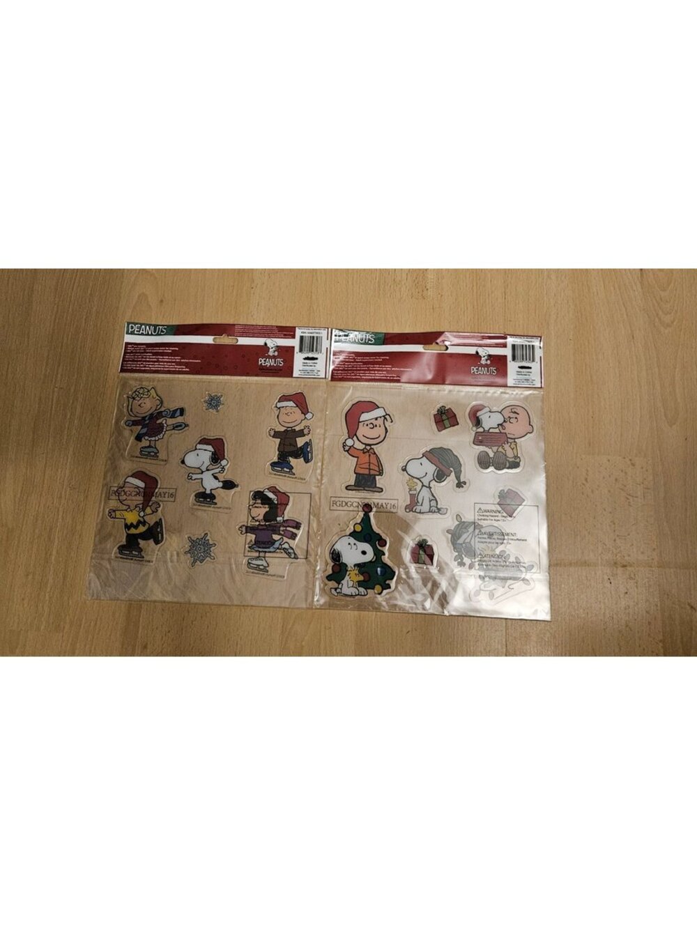 Peanuts Snoopy Christmas Window Clings Lot 2 Charlie Brown Gang 2012 Holiday